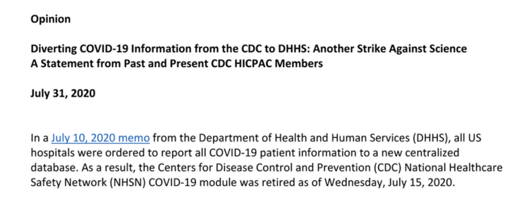 美国多位公共卫生专家发信抨击政府新规 白宫执意更换数据系统幕后赢家是谁?