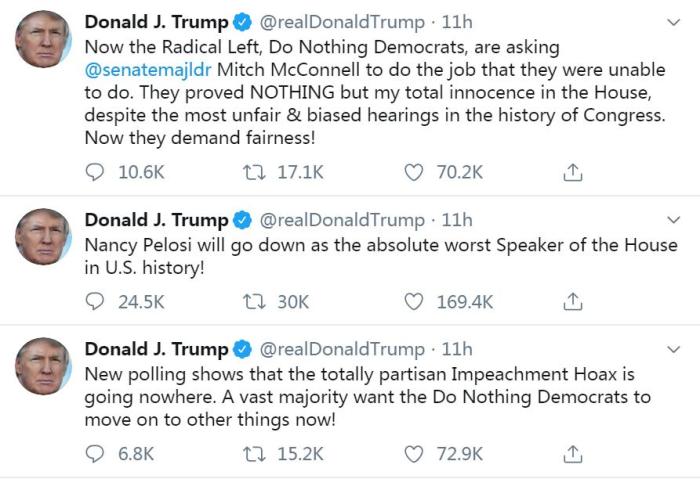 「中新网」弹劾案即将送交美参院？特朗普：佩洛西是“最差议长”