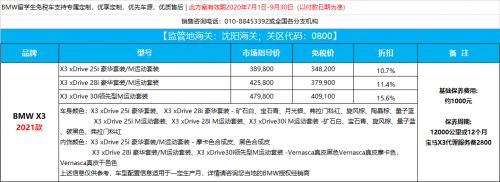 最高75折 宝马3系和X3上新168体育 宝马最新免税车价格公布(图10)