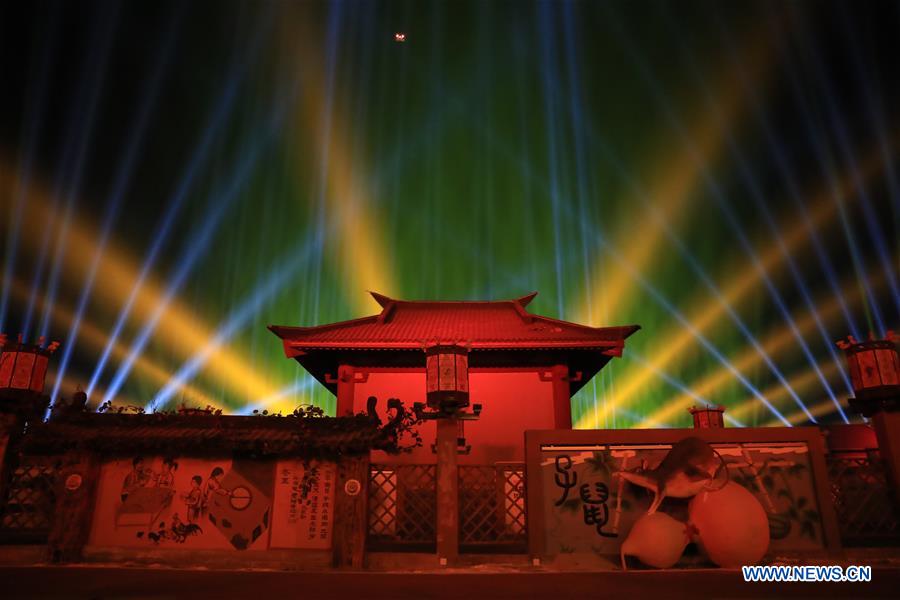 In pics: lamp display in Zhangye, Gansu