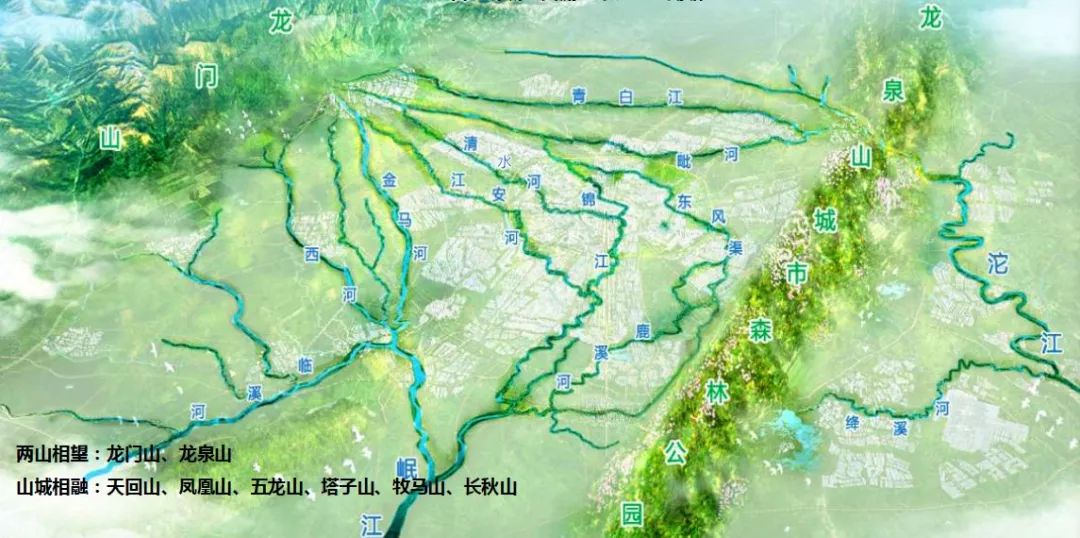 (成都水系图)有岷江,沱江等十几条干流成都水网密布▲虹口河流