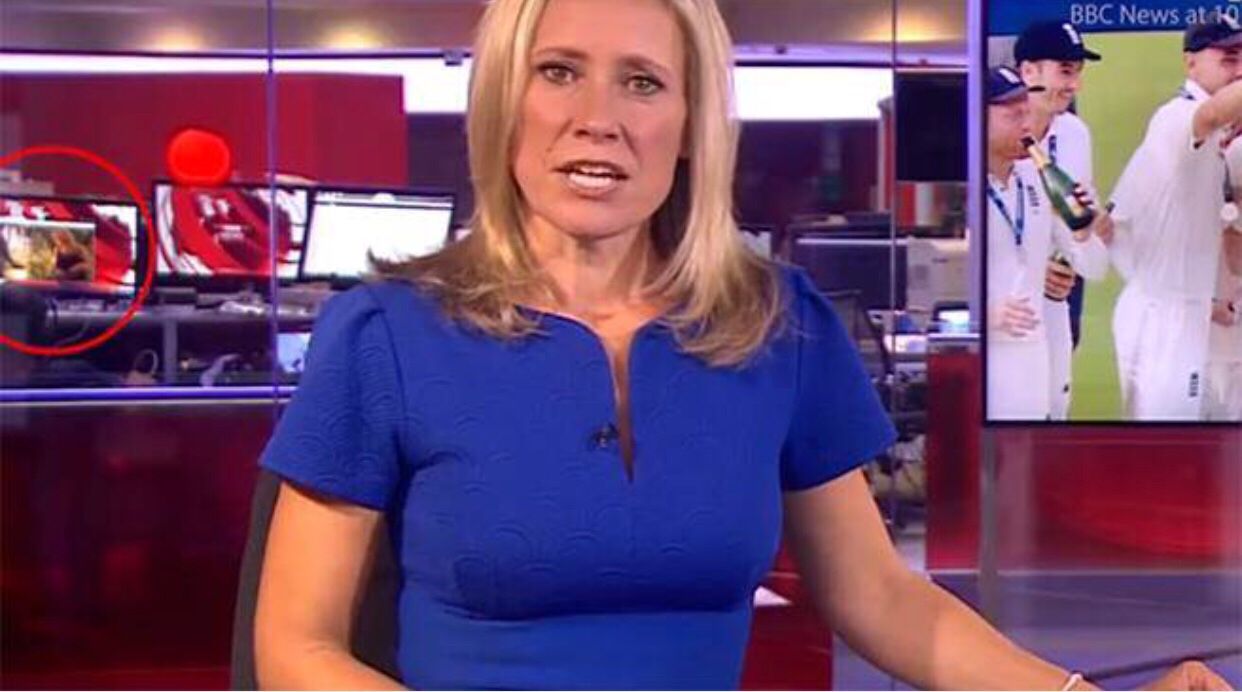 BBC女主播播新闻有亮点 工作人员幕后看色