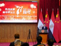 中国驻埃及使馆举行庆祝国庆71周年线上招待会