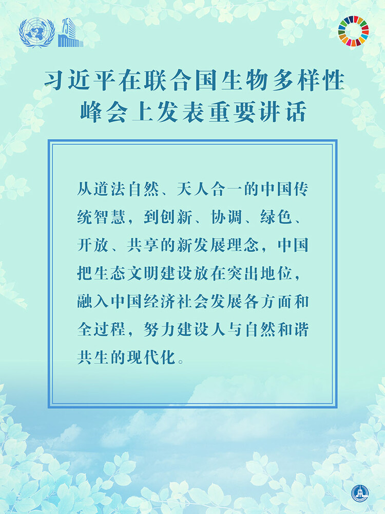 海报：习近平在联合国生物多样性峰会上发表重要讲话