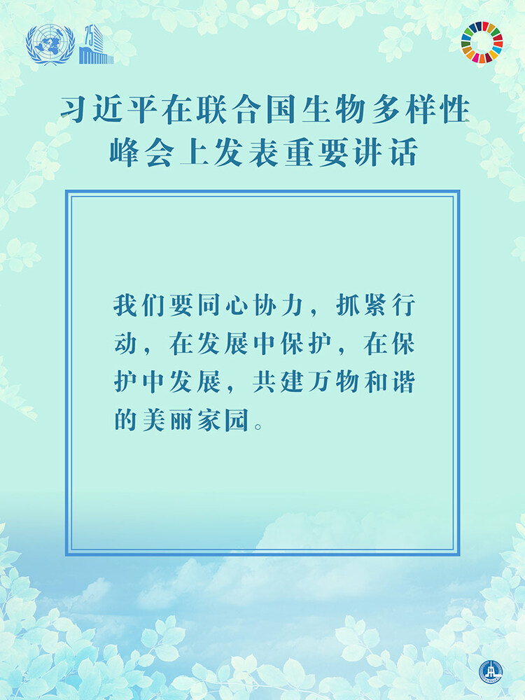 海报：习近平在联合国生物多样性峰会上发表重要讲话