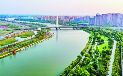 南京六合新城滁河左岸变身景观带