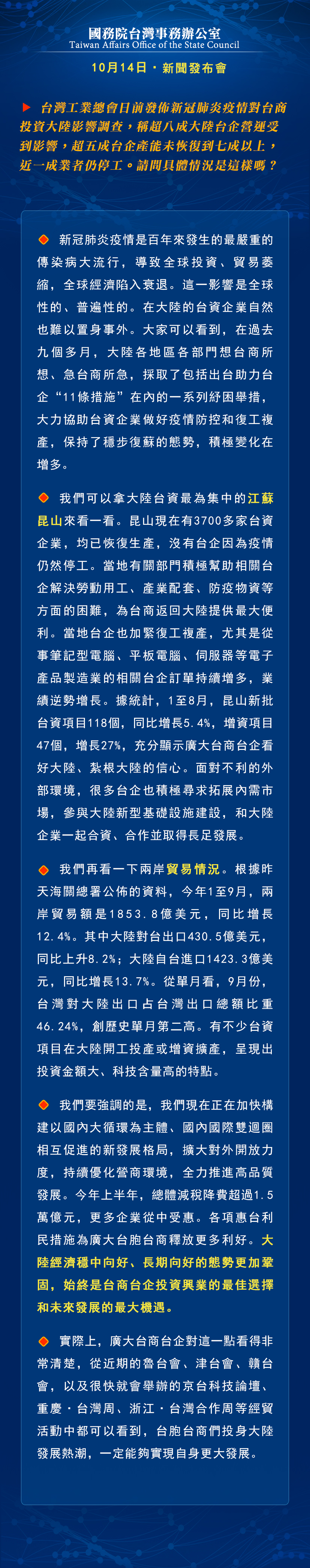 国务院台湾事务办公室10月14日·新闻发布会_fororder_d6