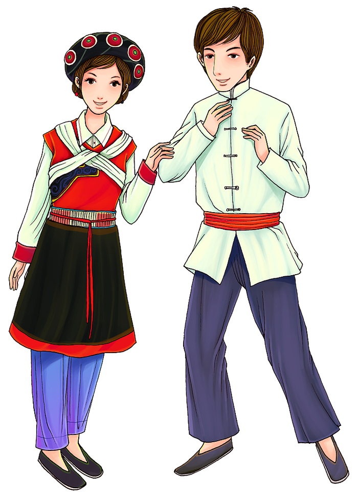 图片默认标题 图片默认标题_fororder_中国56个民族系列插图(36 纳西族)