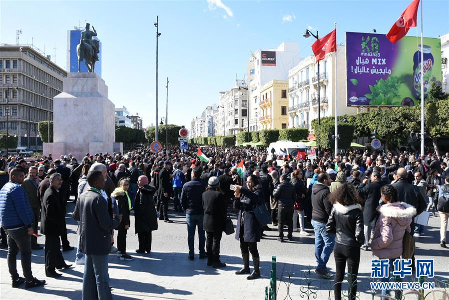 [新华网]突尼斯民众抗议美国“世纪协议”
