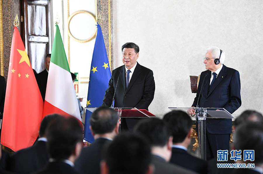 习近平和意大利总统马塔雷拉共同会见出席中意企业家委员会、中意第三方市场合作论坛、中意文化合作机制会议代表