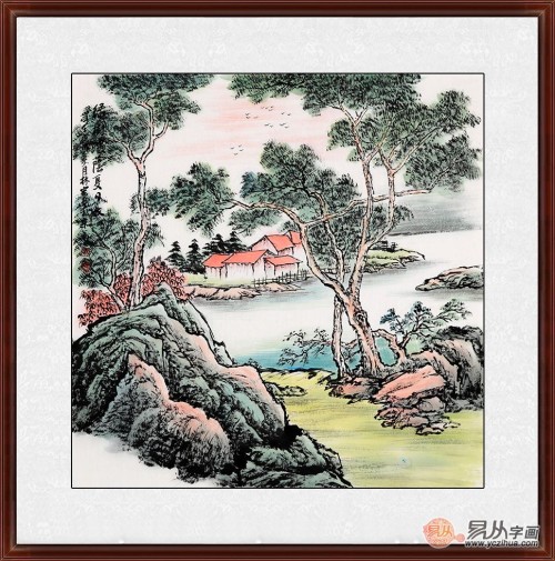 中式书房挂山水画好吗 颜值超高的山水挂画欣赏~ 中式书房挂山水画好吗 颜值超高的山水挂画欣赏~