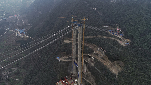 图片默认标题_fororder_建设中的赤水河大桥四川岸（四川省交通运输厅-供图）