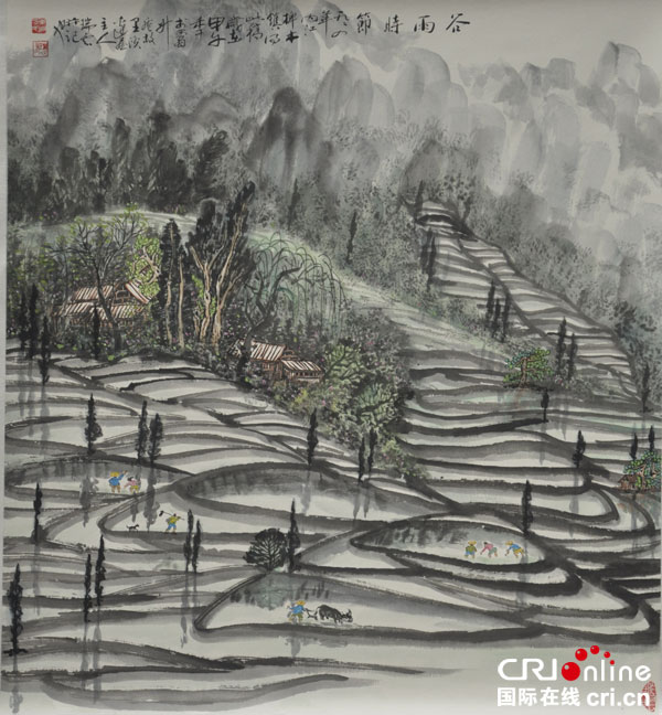 图片默认标题_fororder_刁瑞云国画作品《谷雨时节》（摄影-叶林）