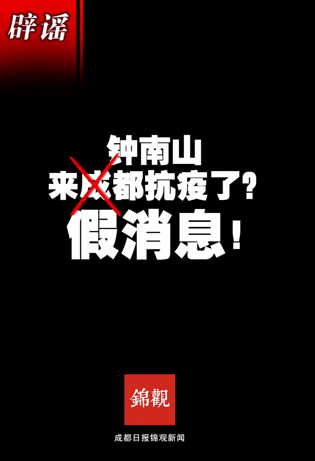 钟南山来成都抗疫了?假消息!