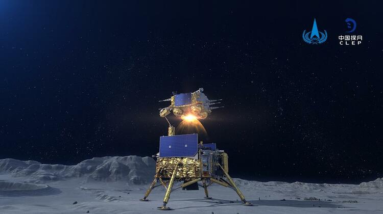 嫦娥五号上升器进入预定轨道 实现我国首次地外天体起飞