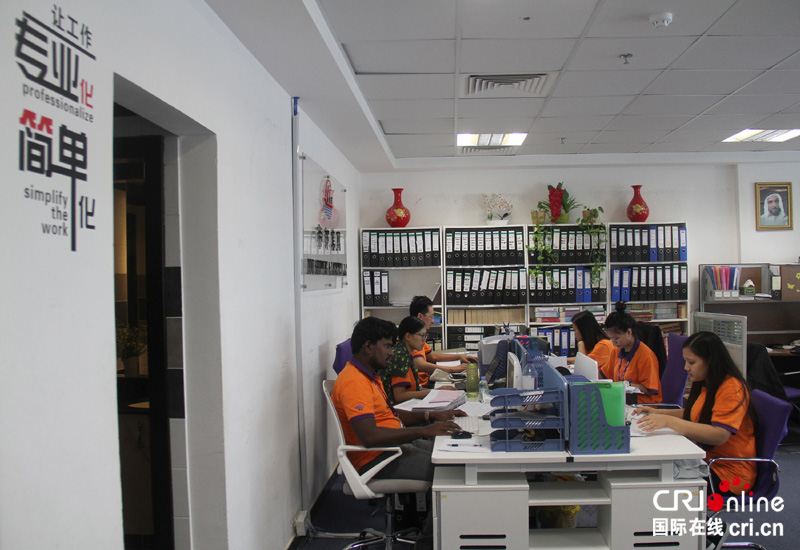 图片默认标题_fororder_DDU速递公司位于迪拜龙城的办公室，员工来自多个国家。 拷贝