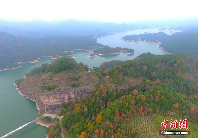 Pemandangan Sudut Udara Tasik Dajin di Fujian