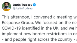 加拿大总理特鲁多确认对英封锁国境 十余国已相继采取措施