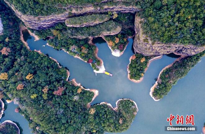 Pemandangan Sudut Udara Tasik Dajin di Fujian