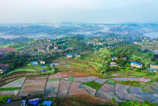 图片默认标题_fororder_“囤水田”在斜阳的映照下犹如一幅幅天然的水彩画