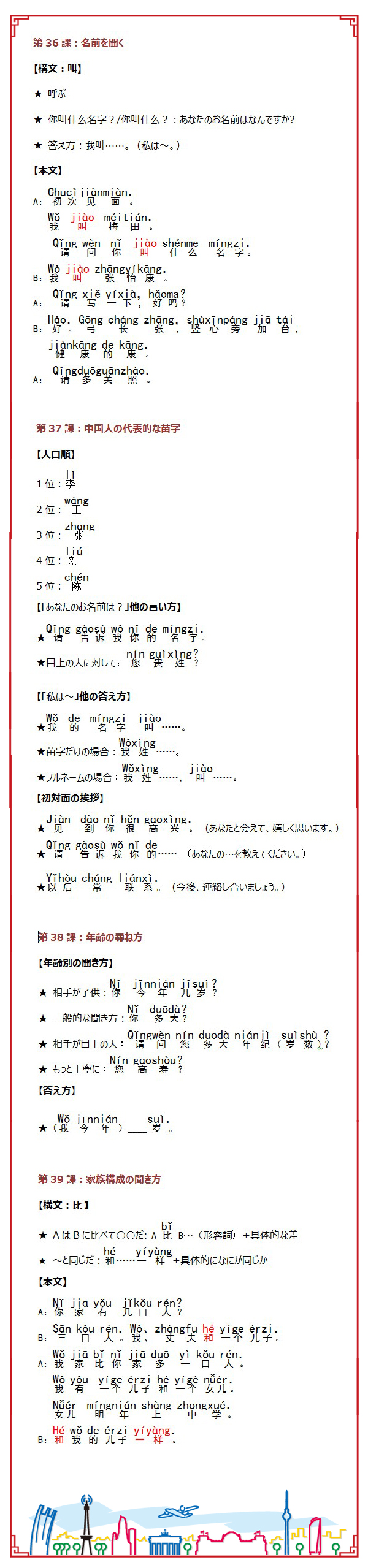 日本で実践！中国語46 –友達編総合復習①