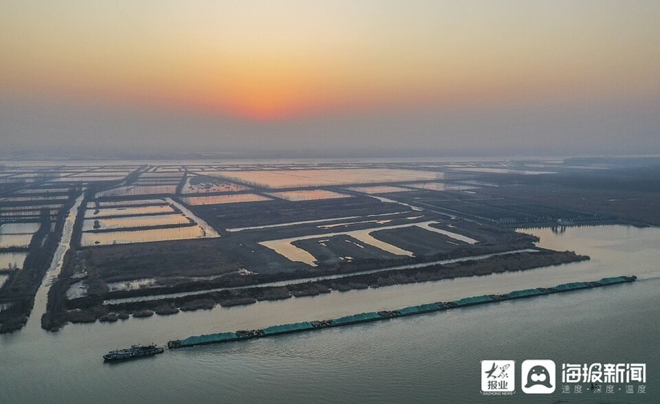 济宁：京杭运河夕阳美不胜收