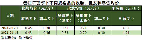 【B】重庆綦江草蔸萝卜价格走势趋稳 受全国蔬菜普涨行情影响较小