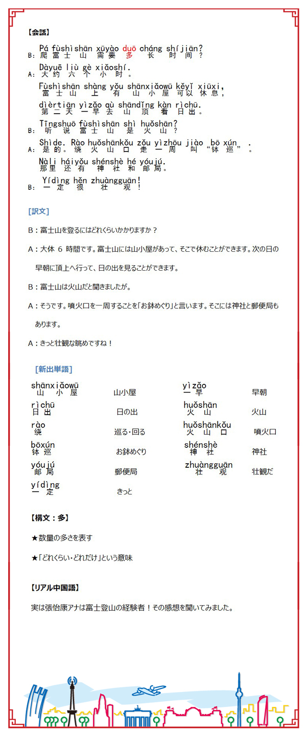 日本で実践！中国語50 –富士山を紹介する（後編）