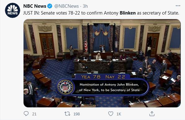 مجلس سنای آمریکا انتصاب آنتونی بلینکن را به سمت وزارت خارجه تایید کرد_fororder_ac345982b2b7d0a2371e2094e4f4830e4a369a82