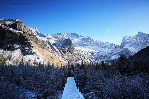 四姑娘山冬季美景 供图 四姑娘山景区四姑娘山的雪没有紫禁城白雪映