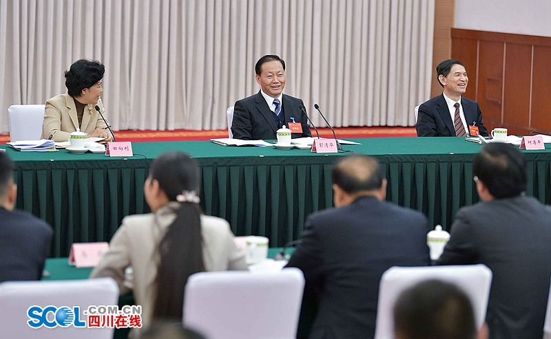（头条，导航成都）彭清华参加省政协十二届二次会议联组讨论会