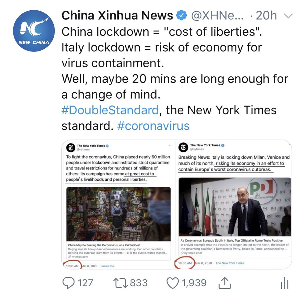 「新华社」《纽约时报》经典“双标”，全球这届网友怎么看？