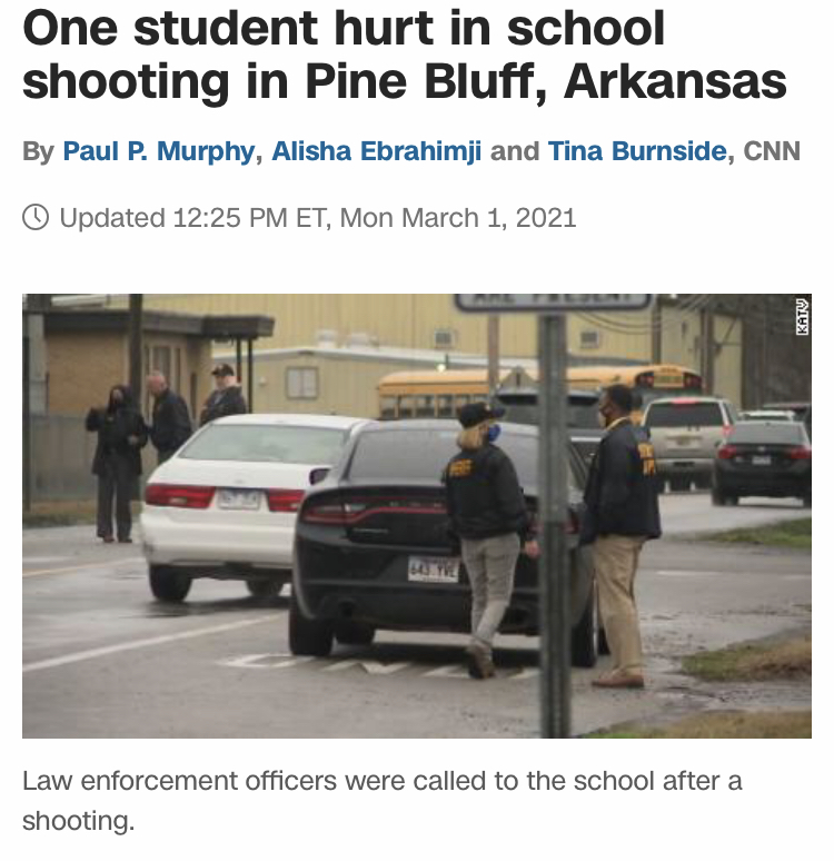 美国阿肯色州校园枪击案致一名学生死亡