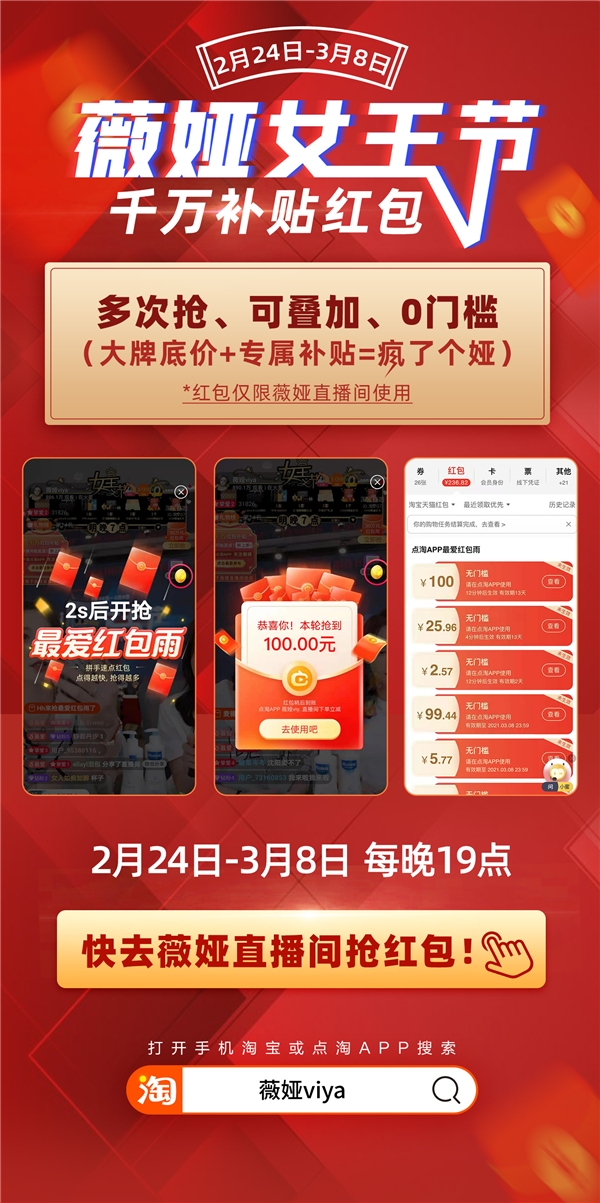 3.8大促自掏千萬補(bǔ)貼粉絲，薇婭真是大手筆