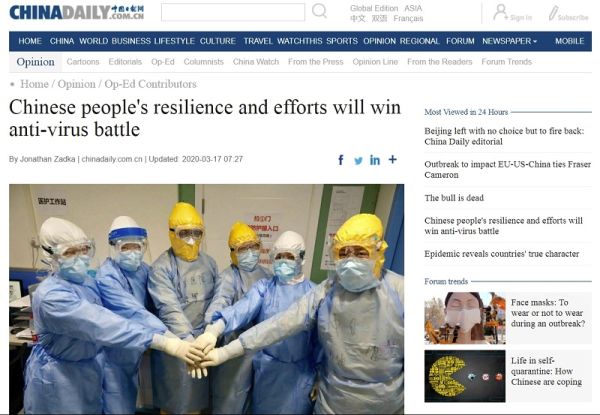 [中国日报网]姚纳森：战胜疫情，中国人靠的是坚韧和努力