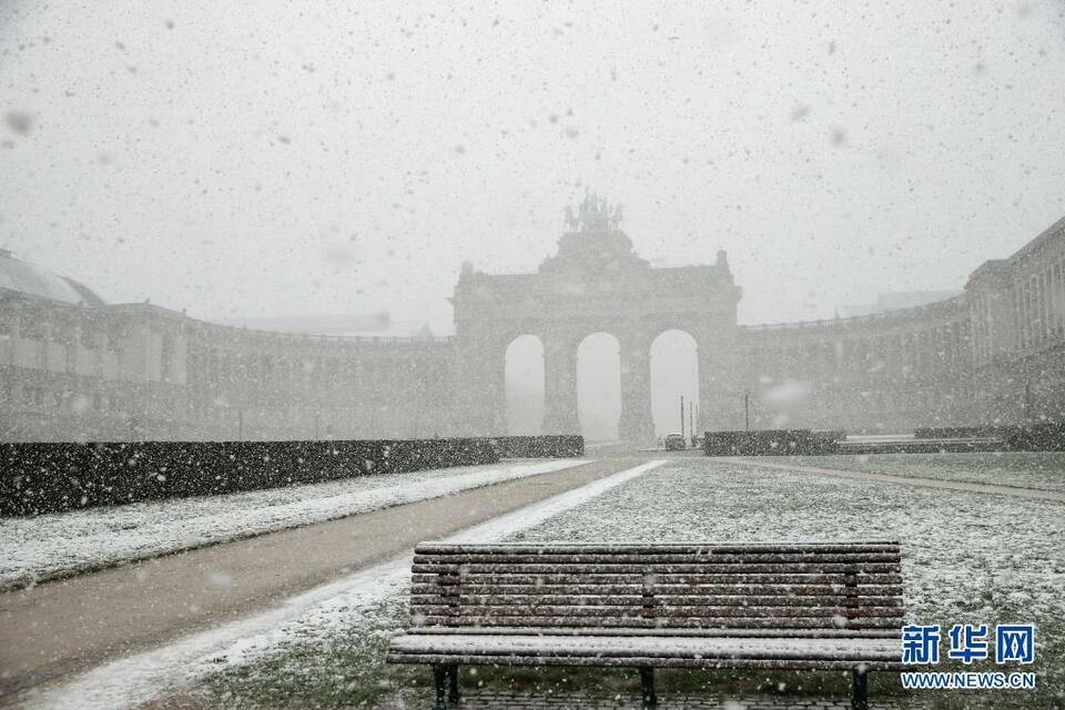比利时布鲁塞尔迎春雪