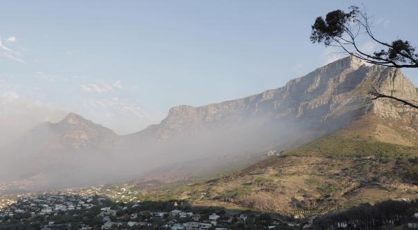 南非桌山国家公园大火目前已被控制 但因强风面临死灰复燃风险