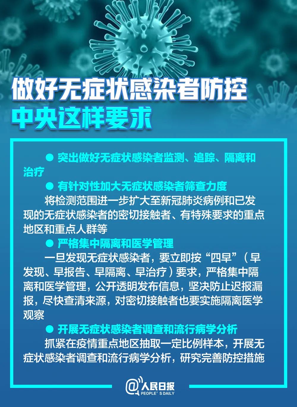 人民日报：无症状感染者有传染性吗？为何不纳入确诊？这条微信说清楚了