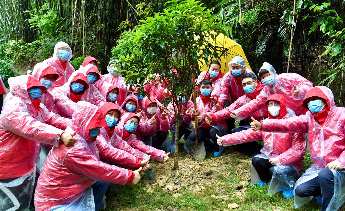 图片默认标题_fororder_广州援鄂医疗队员在结束休整的地方种下一棵“生命树”。广州市新闻办供图
