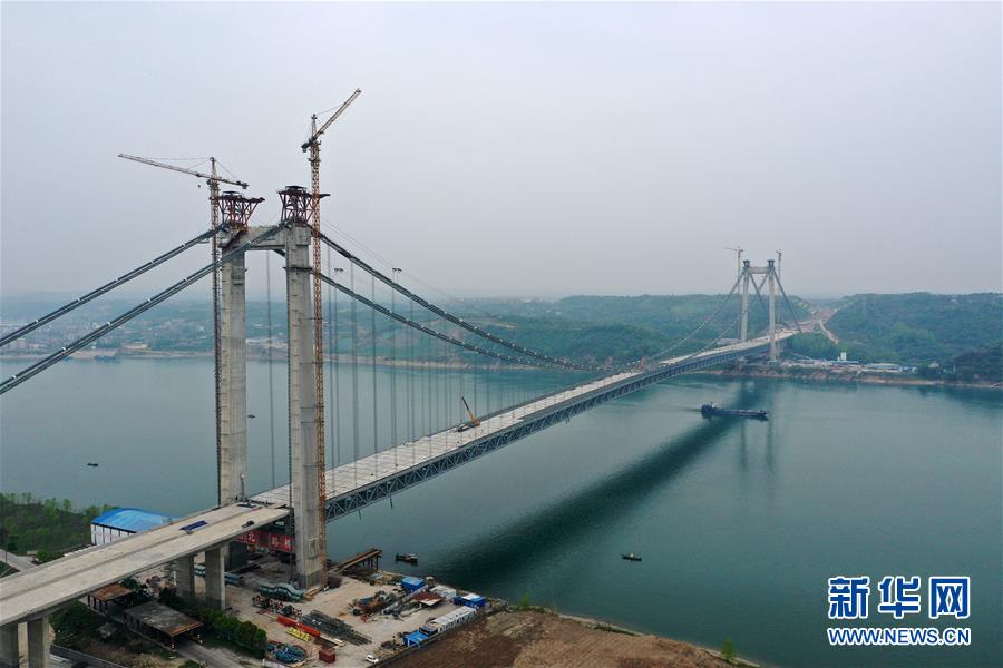 湖北宜昌：白洋长江公路大桥建设有序推进