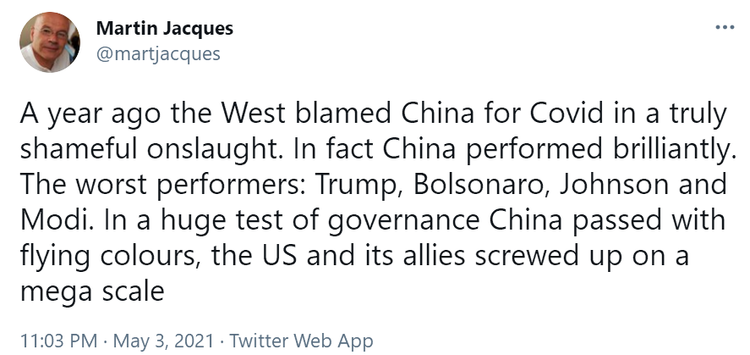 马丁·雅克发推:印度新冠大流行是场悲剧,它成为“下一个中国”的希望是零