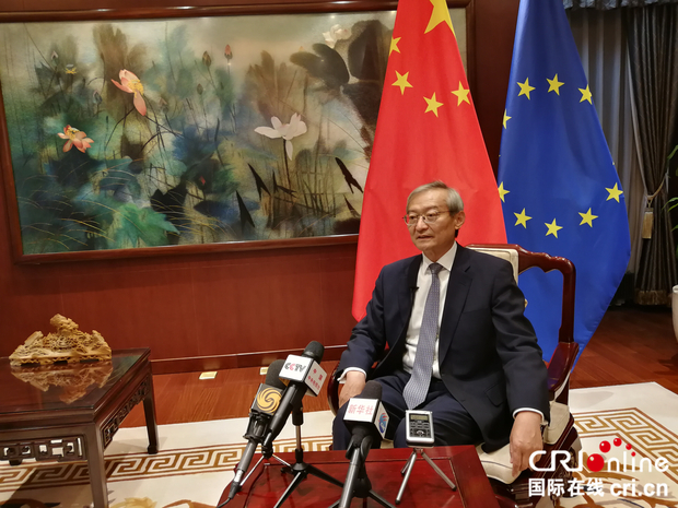 图片默认标题_fororder_中国驻欧盟使团团长张明大使在布鲁塞尔接受采访