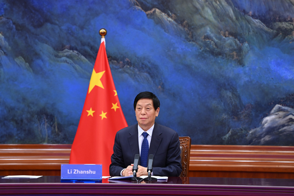 Chủ tịch Quốc hội Trung Quốc Lật Chiến Thư hội đàm với Chủ tịch Quốc hội Việt Nam Vương Đình Huệ_fororder_CCTV-0013496.JPG