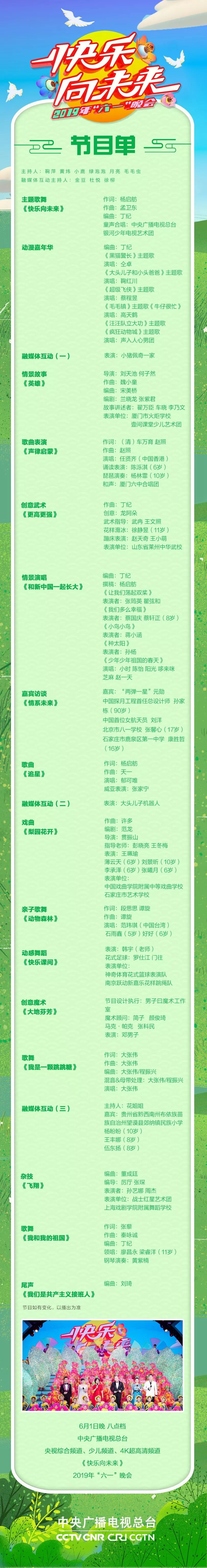 “六一”晚会节目单公布!“最萌”阵容来啦
