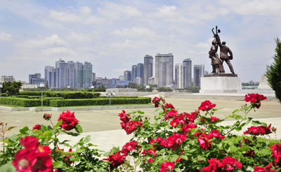 조선 평양시의 아름다운 풍경