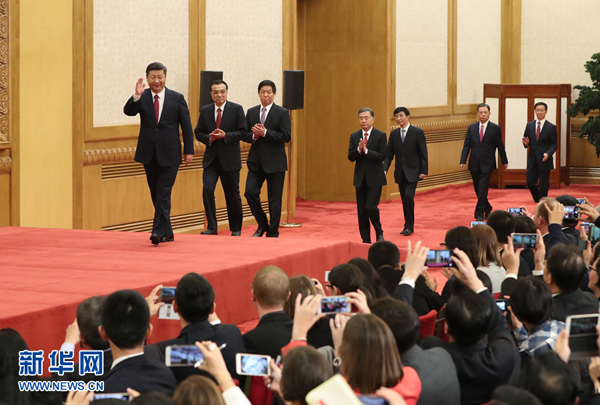 中国共産党第19期中央政治局常務委員が選出