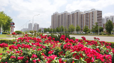 조선 평양시의 아름다운 풍경