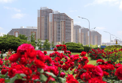 조선 평양시의 아름다운 풍경