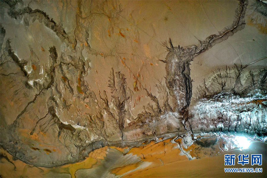 震撼！黄河滩上的巨幅“浮雕版画”