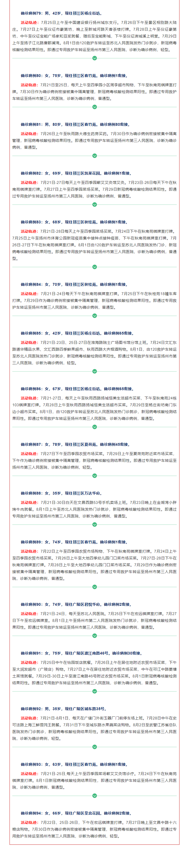 扬州新增40例确诊病例 大部分与棋牌室有关